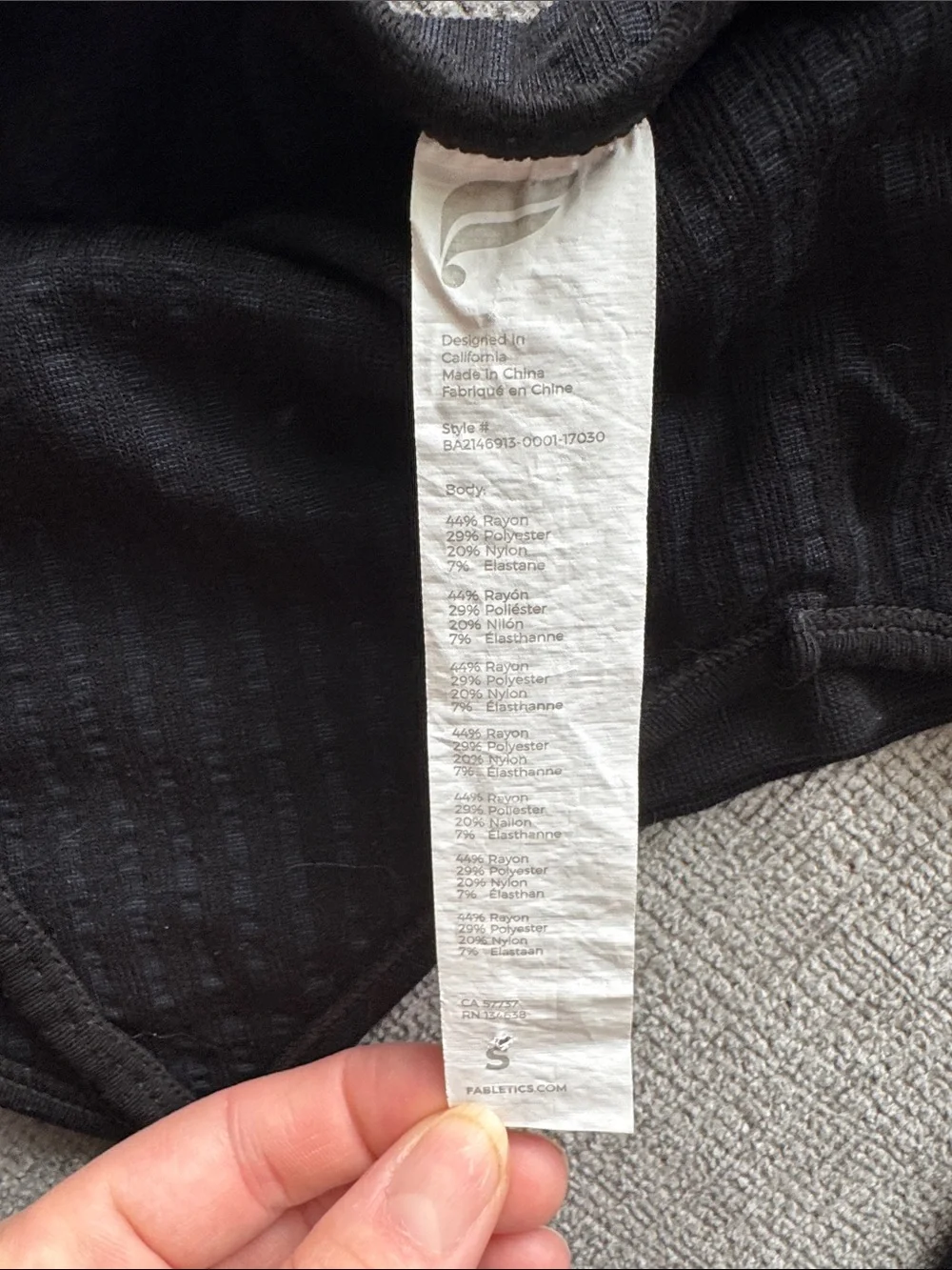Fabletics Black Ribbed Active Set - Picture 2 of 3